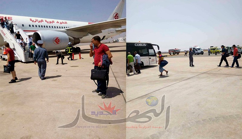 بالصور…حريق بطائرة الجوية الجزائرية في المغرب