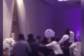 بالفيديو… حفل زفاف يتحول إلى حلبة معركة