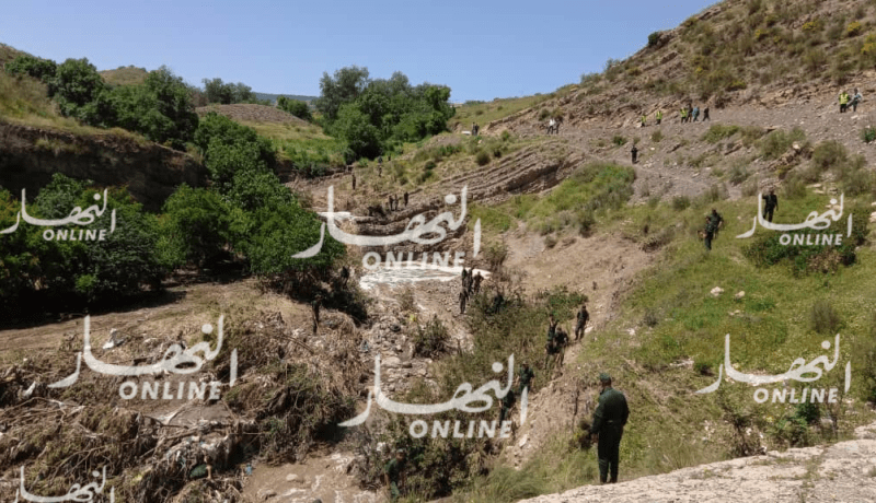 بالصور… درك سطيف يواصل البحث عن مفقود فيضانات عين الكبيرة