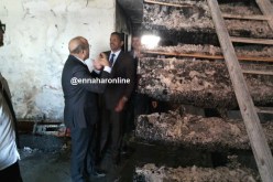 بالصور.. مرموري يقف على خسائر حريق مركب سيدي فرج