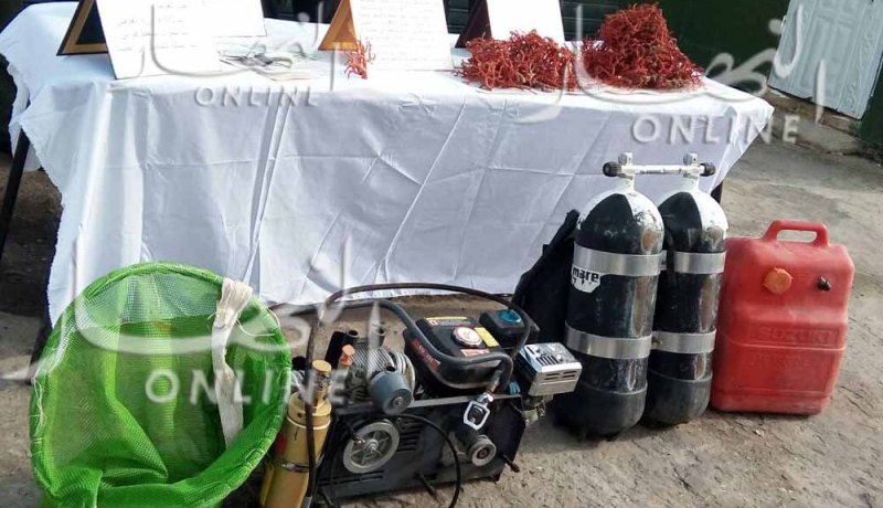 ضبط 3 أجهزة محظورة  لصيد المرجان بالقالة