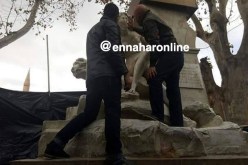 بالصور..الشروع في ترميم تمثال عين الفوارة