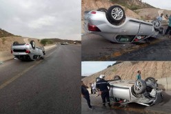 بالصور.. 5 جرحى في انقلاب سيارة بالبويرة