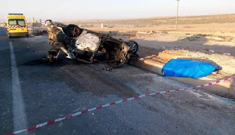 تفحم شخص داخل سيارته بعد انقلابها في حاسي بحبح بالجلفة