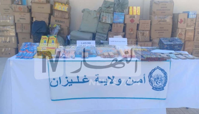 غليزان.. توقيف شخص وحجز أزيد من مليون و400 ألف وحدة من المفرقعات 