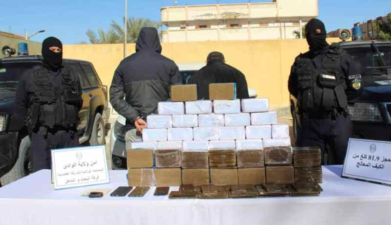 BRI الوادي توقف عصابة وتحجز 81.9 كلغ من المخدرات