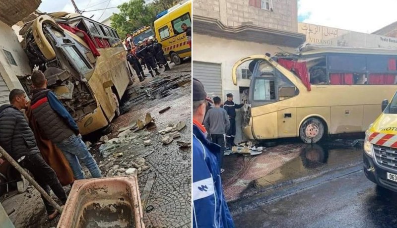 أم البواقي: إنحراف حافلة لنقل المسافرين واصطدامها بمنزل أرضي يُخلّف 16 جريحا
