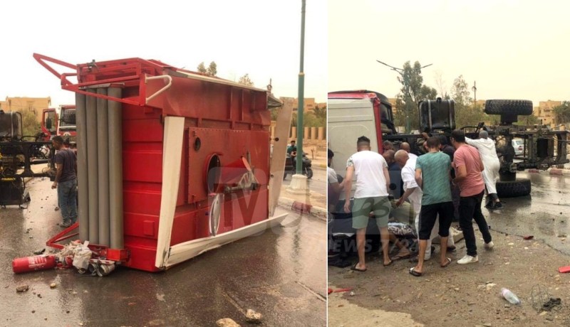 إصابة 3 أعوان للحماية المدنية في حادث مرور ببسكرة
