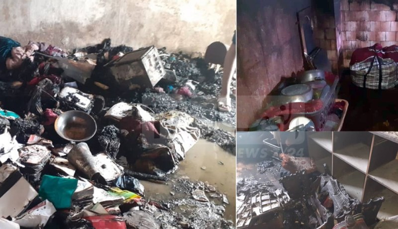بالصور.. حريق داخل مسكن بحي حميتو الحاج البشير في البيض