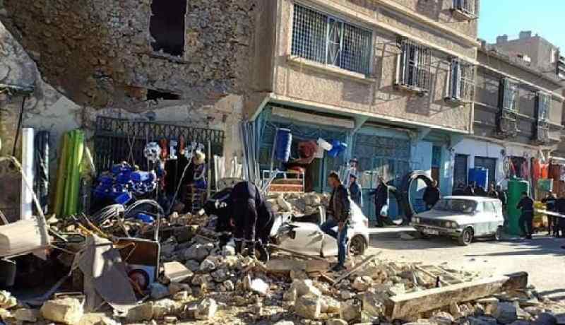 خسائر مادية معتبرة جراء انهيار أجزاء من بناية طوبية بخنشلة