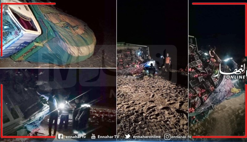 تندوف: إنقلاب شاحنة محملة بالخضر والفواكه بأم العسل