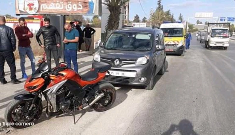 الشلف: جريحان في حادث إصطدام سيارة بدراجة نارية