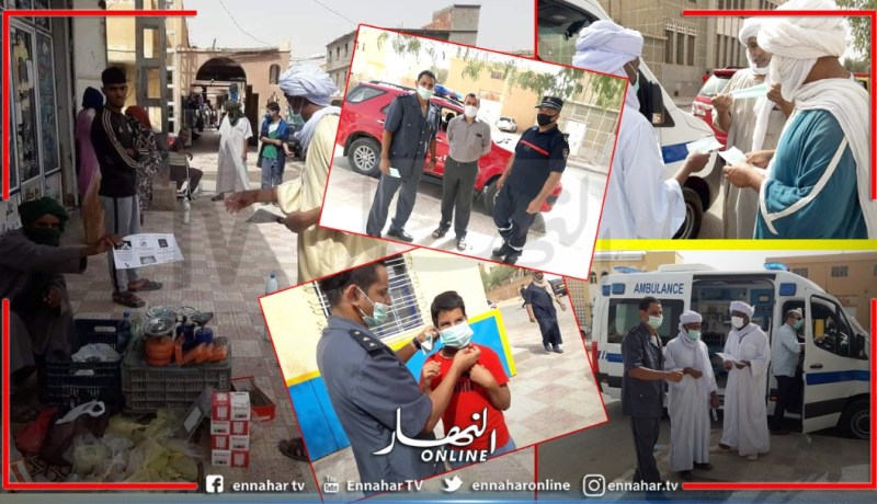 تندوف: مديرية الشؤون الدينية توزع الكمامات على المواطنين بشوارع المدينة