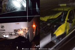 بالصور..وفاة شخص في حادث اصطدام حافلة بسيارة في الأغواط