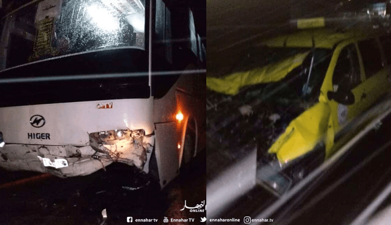 بالصور..وفاة شخص في حادث اصطدام حافلة بسيارة في الأغواط