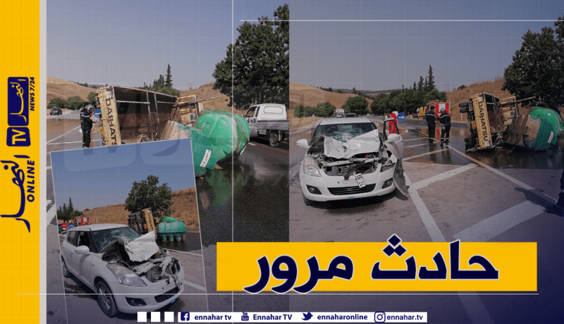 إنقلاب شاحنة وتسرب 2000 لتر مازوت بقالمة