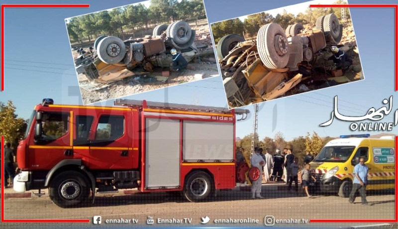 البيض: وفاة شخص في إنقلاب شاحنة ذات مقطورة