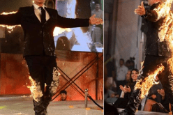 نجم يحرق نفسه على المسرح ” ترويجا لمسلسله الجديد”