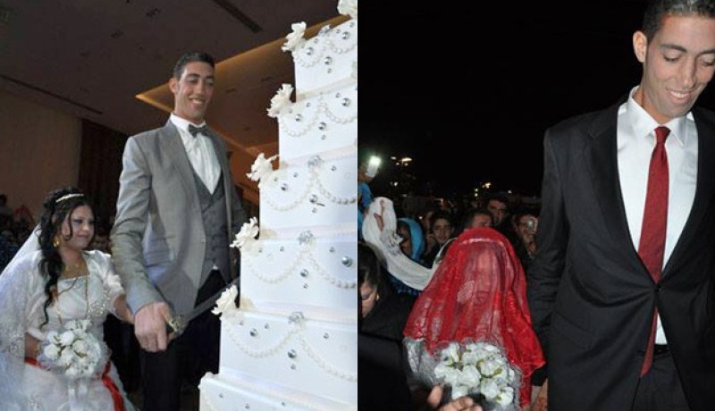 أطول رجل في العالم يتزوج سورية تصغره بـ 10 سنوات وتقصره بمتر