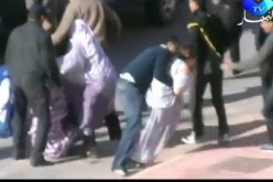 مشاهد غير رجولية للشرطة المغربية و هي تقمع بوحشية مظاهرات سلمية لمواطنين صحروايين