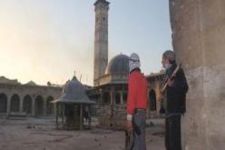 تفجير مئذنة الجامع الاموي الكبير بحلب