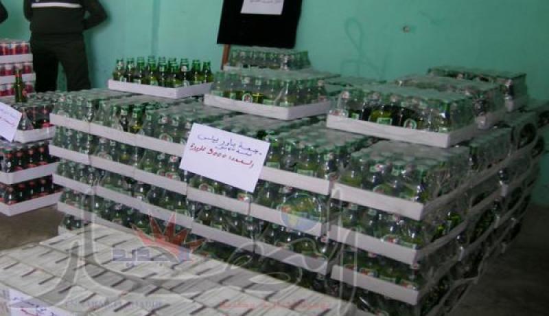 عناصر أمن بوفاريك تحجز 1478 قارورة كحول