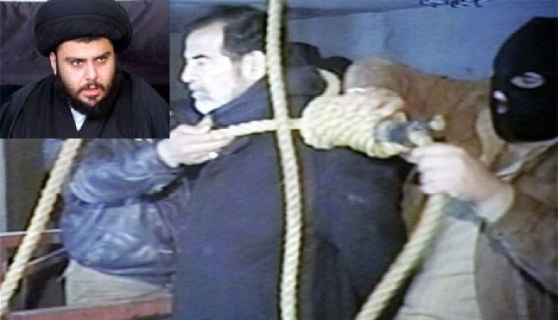 تحليل صورة تظهر حضور مقتدى الصدر اعدام صدام مغادرا بحوزته حبل المشنقة