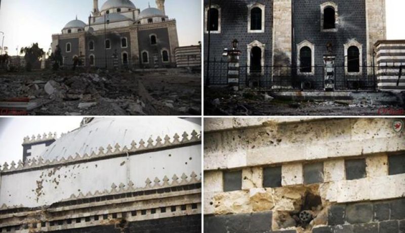 قوات الأسد دمرت أجزاء من مسجد الصحابى خالد بن الوليد بحمص