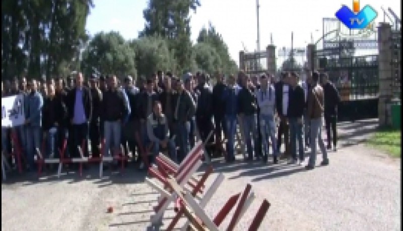 عشرات العمال يعتصمون أمام مدخل سوناطراك في براقي