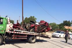 بالصور حادث إصطدام قطار بسيارة في البليدة