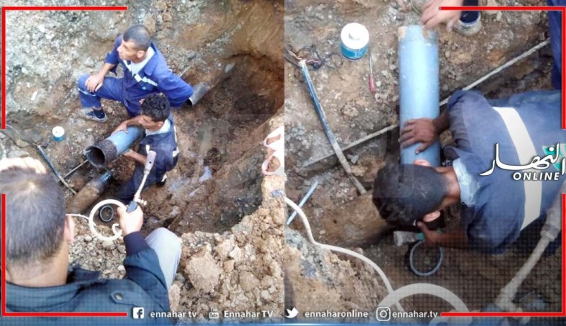 الشلف: الحزائرية للمياه تتدخل لتصليح تسربين هامين بالزبوجة