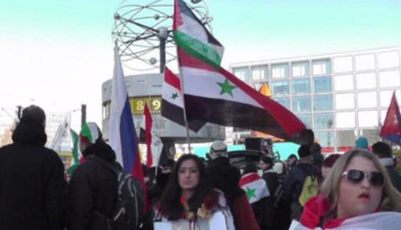 مظاهرة دعما للاسد والحكومة السورية في برلين
