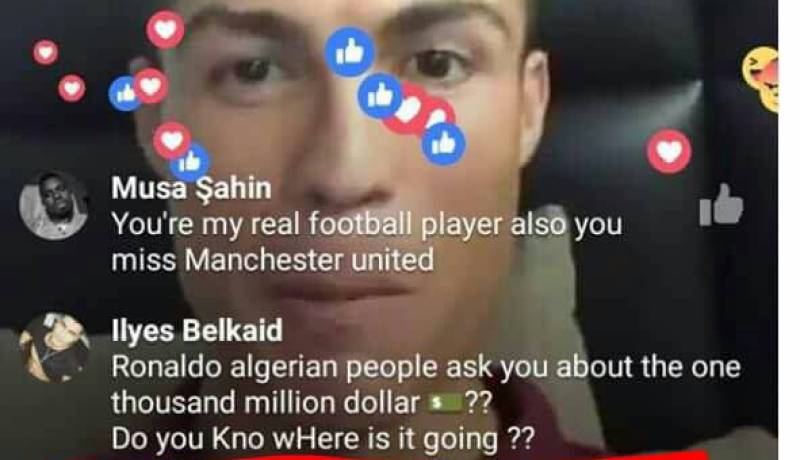جزائري يسأل رونالدو.. وين راحت ألف مليار؟