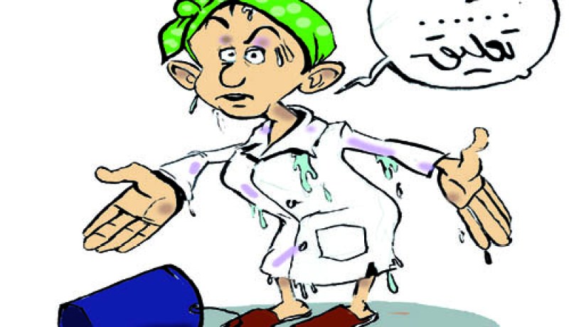تشج رأس زوجة أخيها بدلو بلاستيكي 