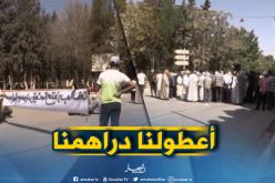 البيض..احتجاج عمال شركة الجنوب الغربي للبناء للمطالبة بأجورهم