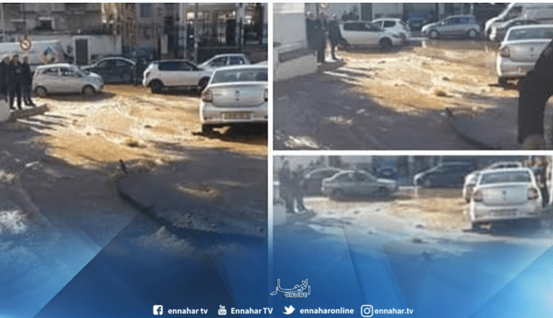 انفجار القناة الرئيسية للتزود بالمياه الشروب ببئر مراد رايس