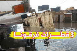 بالصور.. الأمطار وحبات البرد تغرق الوادي