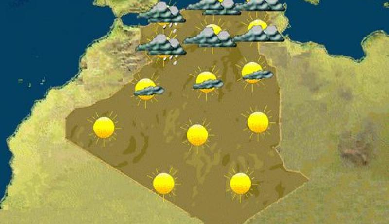 طقس غائم و أمطار غزيرة تميز يومي السبت و الأحد