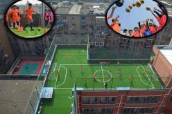 بالصور.. ملعب على سطح عمارة لتحقيق أحلام الأطفال !