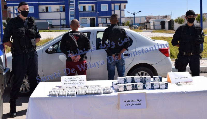 حجز 2000 قرص “بريغابالين” وتوقيف مسبوقين قضائيا في قسنطينة
