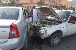 بالصور. .5 جرحى في إصطدام بين سيارتين بالمشرية في النعامة
