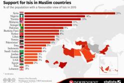 الإندبندنت تنشر رسما توضيحيا لمؤيدي داعش في الدول العربية