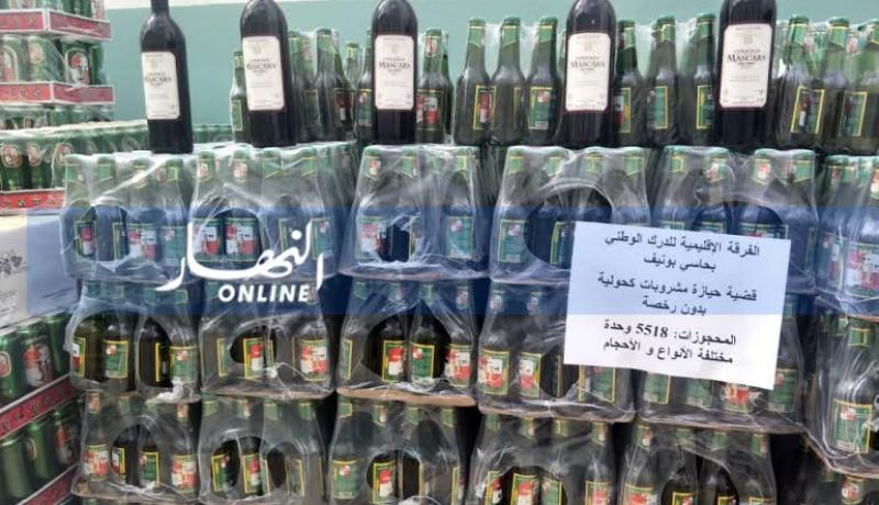 العثور على 432 وحدة مشروب كحولي داخل محل تصليح الأجهزة الكهرو منزلية في معسكر