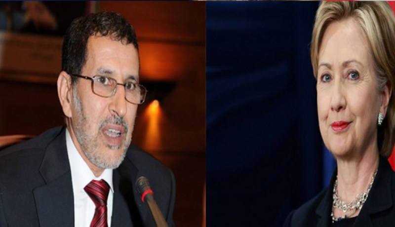هيلاري  كلينتون تجري محادثة هاتفية مع نظيرها المغربي  سعد الدين عثماني
