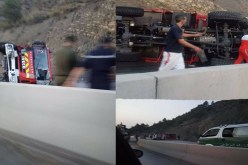 بالصور..وفاة عون حماية وجرح اثنين آخرين عقب انقلاب شاحنة اطفاء بسطيف
