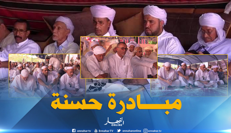 بالصور ..الشيخ مهاية يجمع الحجاج الإباضيين والمالكيين ببيته في مأدبة غذاء