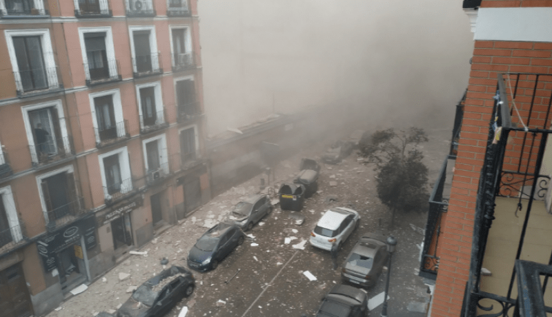 وفاة شخصين اثر إنفجار للغاز بمبنى وسط العاصمة الإسبانية مدريد