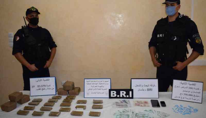 BRI بشار يفكك شبكة إجرامية ويحجز كميات من المخدرات