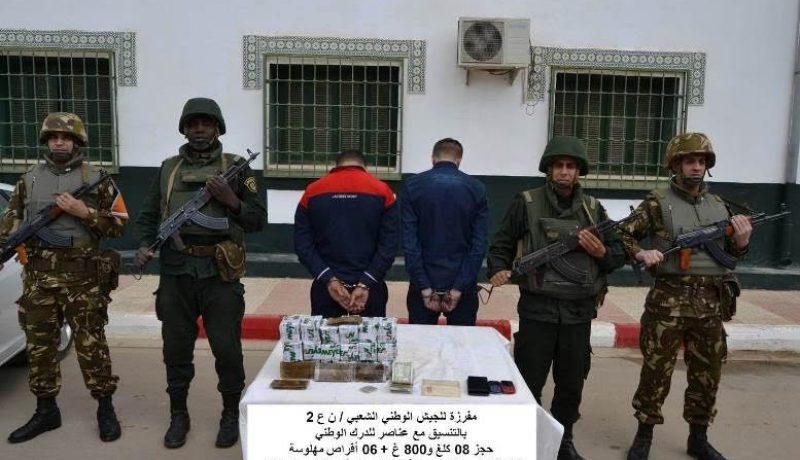الجيش يوقف تاجري مخدرات ويحجز أزيد 8 كلغ من الزطلة بتلمسان