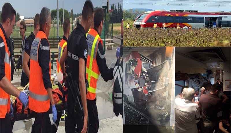60 جريحا في إصطدام قطار بشجرة في فرنسا